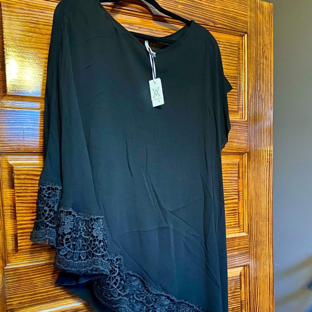 *NWT* AMIANI Black Asymmetrical Long Tunic/Dress  Size M